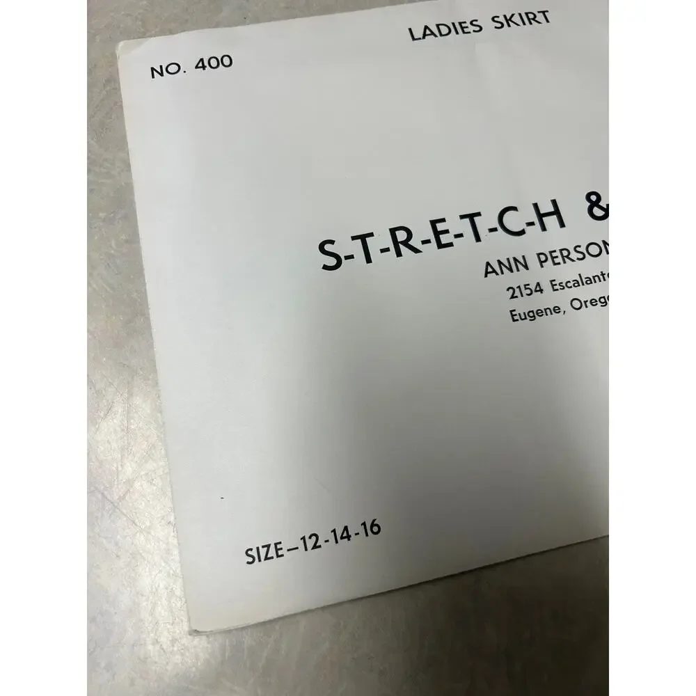 Vintage 1960's Stretch and Sew Pattern #400 Ladies Skirt‎
